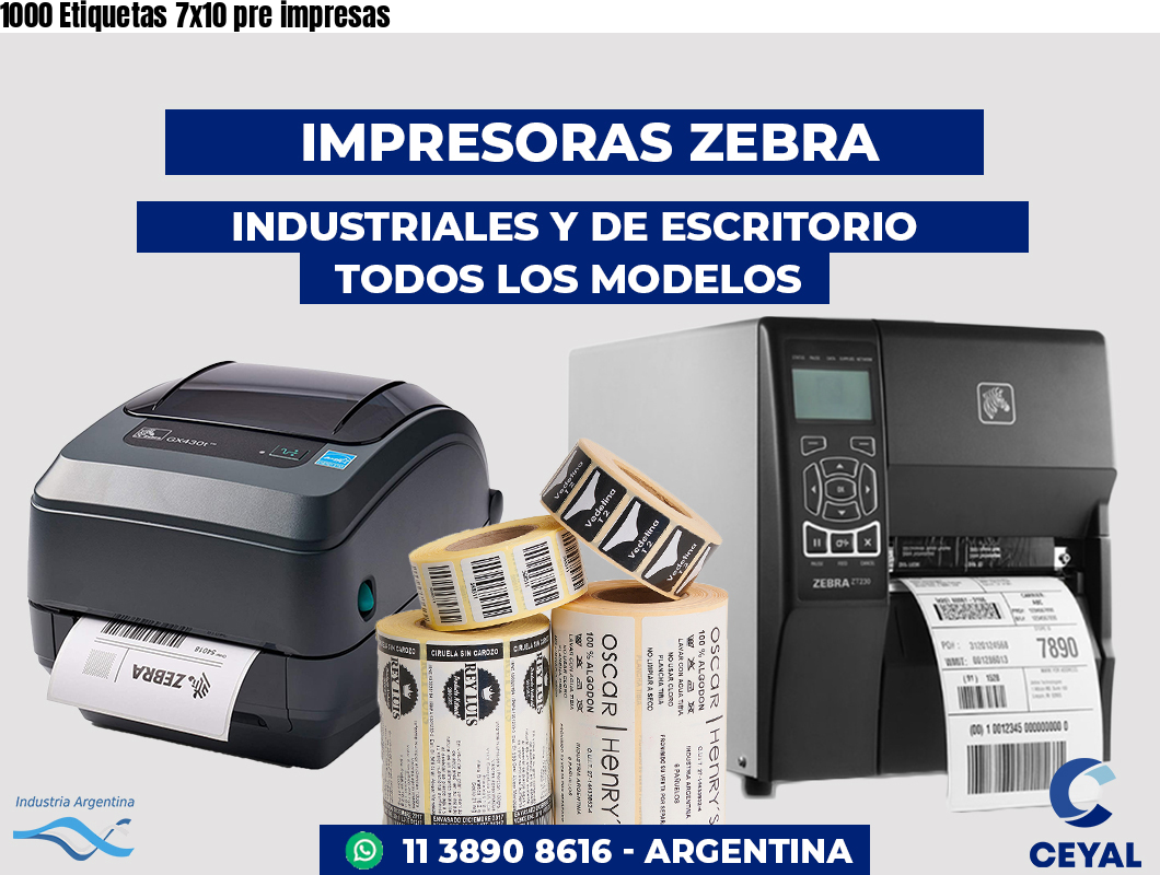 1000 Etiquetas 7x10 pre impresas