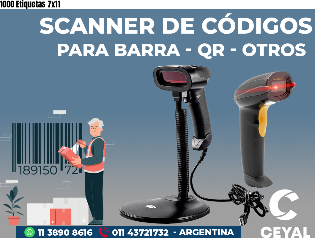 1000 Etiquetas 7x11