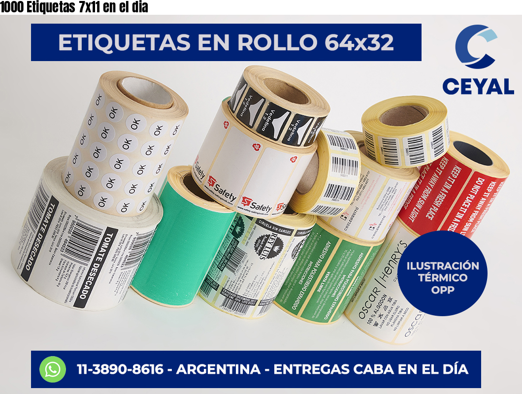 1000 Etiquetas 7×11 en el dia