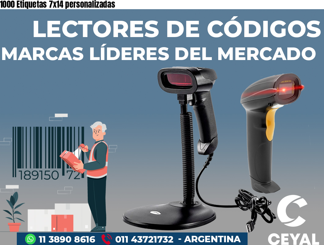 1000 Etiquetas 7x14 personalizadas