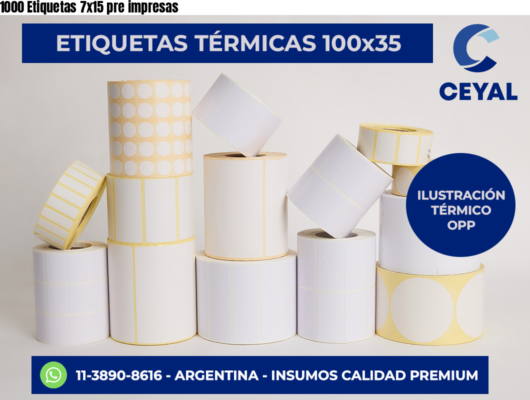 1000 Etiquetas 7×15 pre impresas
