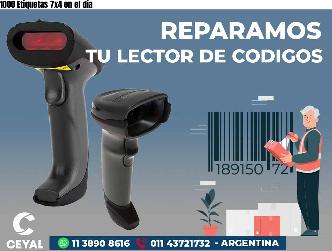 1000 Etiquetas 7x4 en el dia