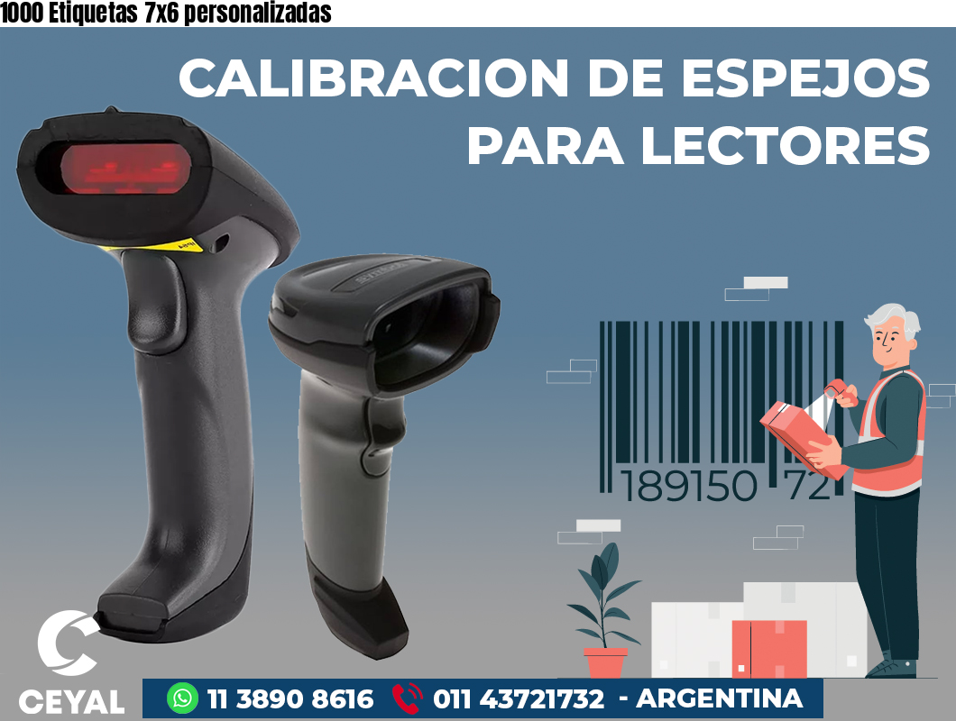 1000 Etiquetas 7x6 personalizadas