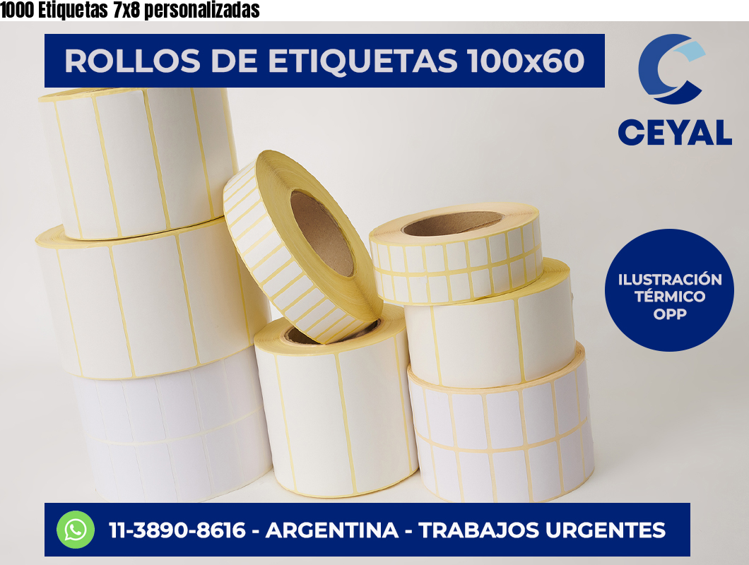 1000 Etiquetas 7×8 personalizadas