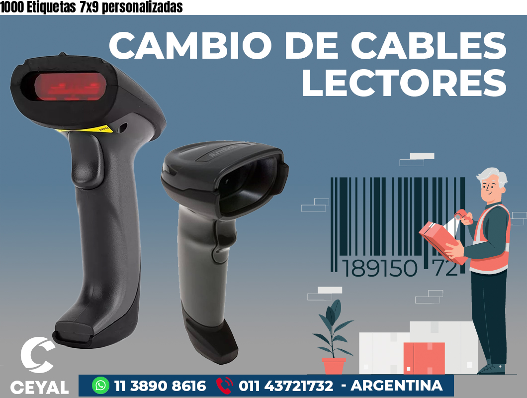 1000 Etiquetas 7x9 personalizadas