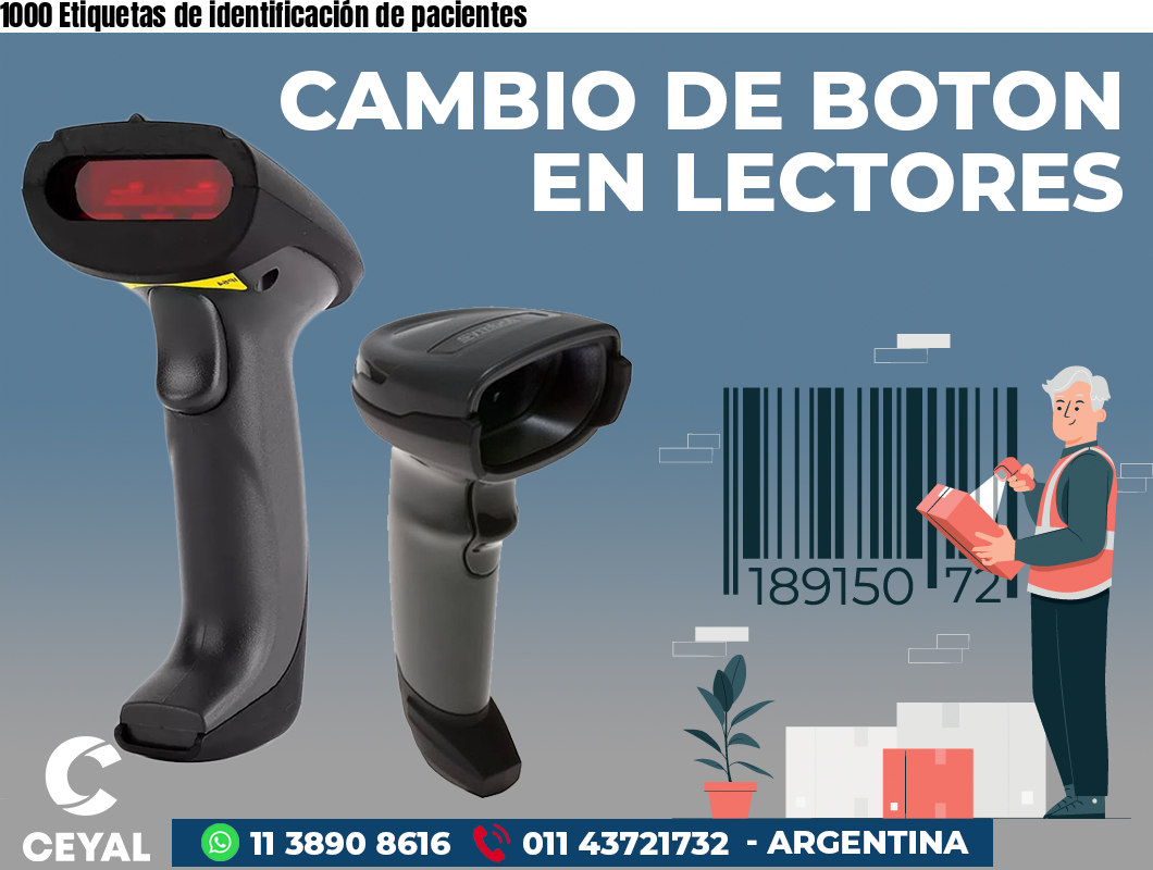 1000 Etiquetas de identificación de pacientes