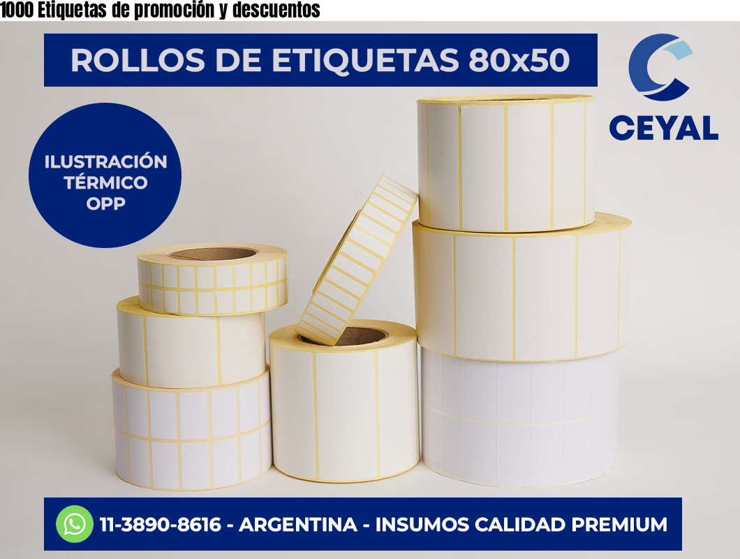 1000 Etiquetas de promoción y descuentos