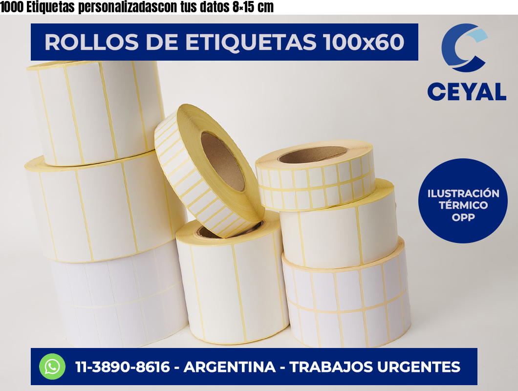 1000 Etiquetas personalizadascon tus datos 8×15 cm