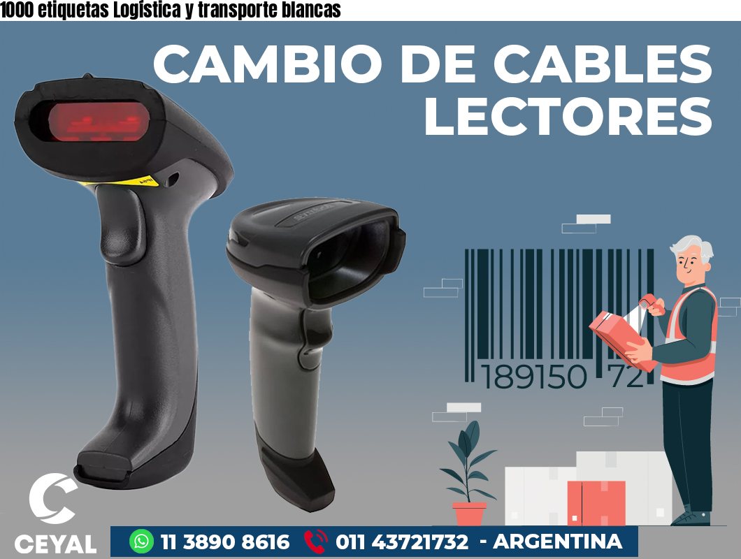 1000 etiquetas Logística y transporte blancas