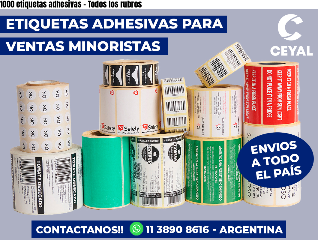 1000 etiquetas adhesivas - Todos los rubros