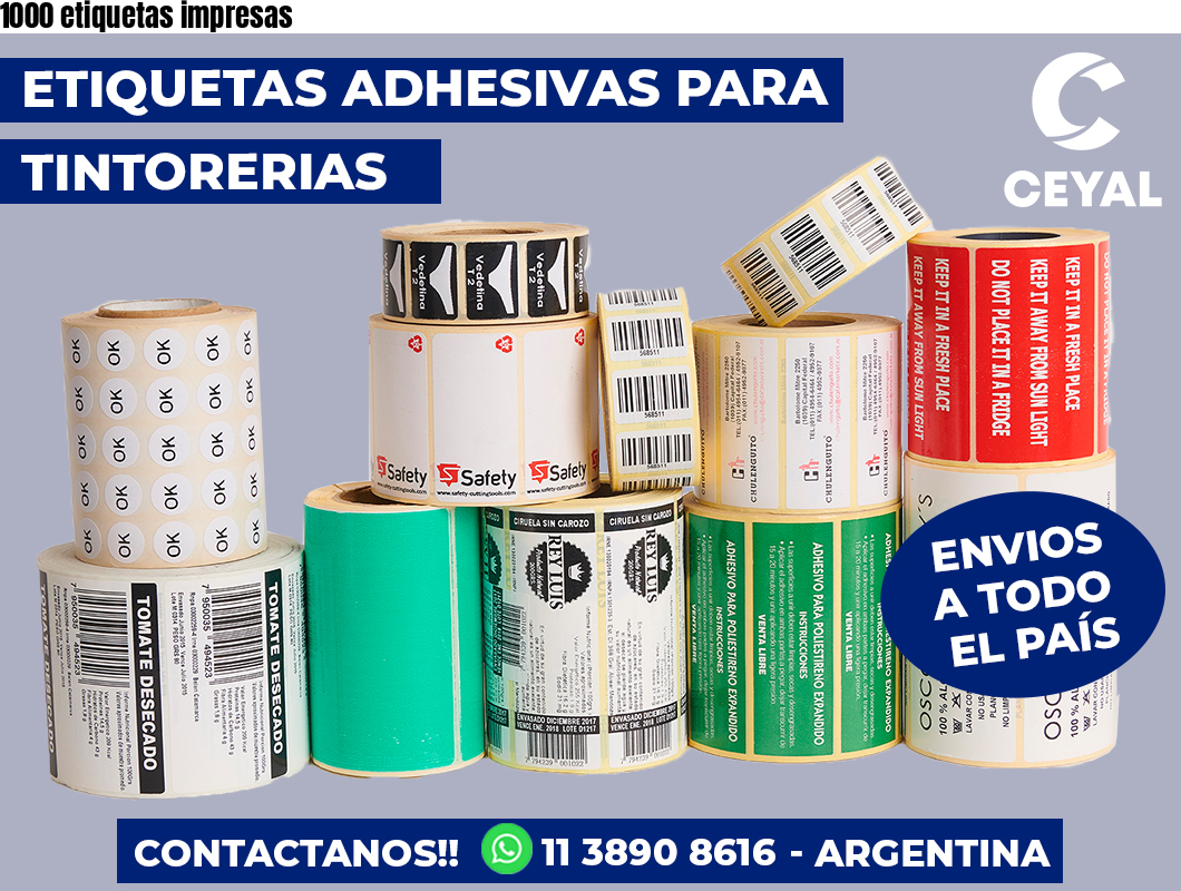 1000 etiquetas impresas