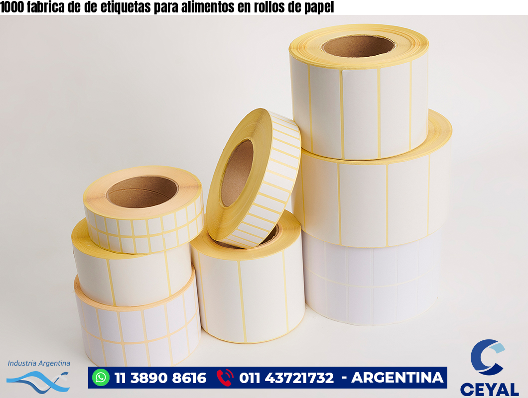 1000 fabrica de de etiquetas para alimentos en rollos de papel