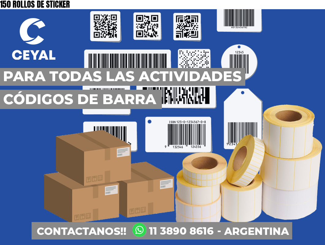 150 ROLLOS DE STICKER