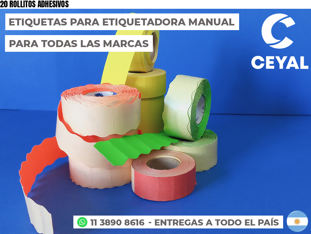 20 ROLLITOS ADHESIVOS