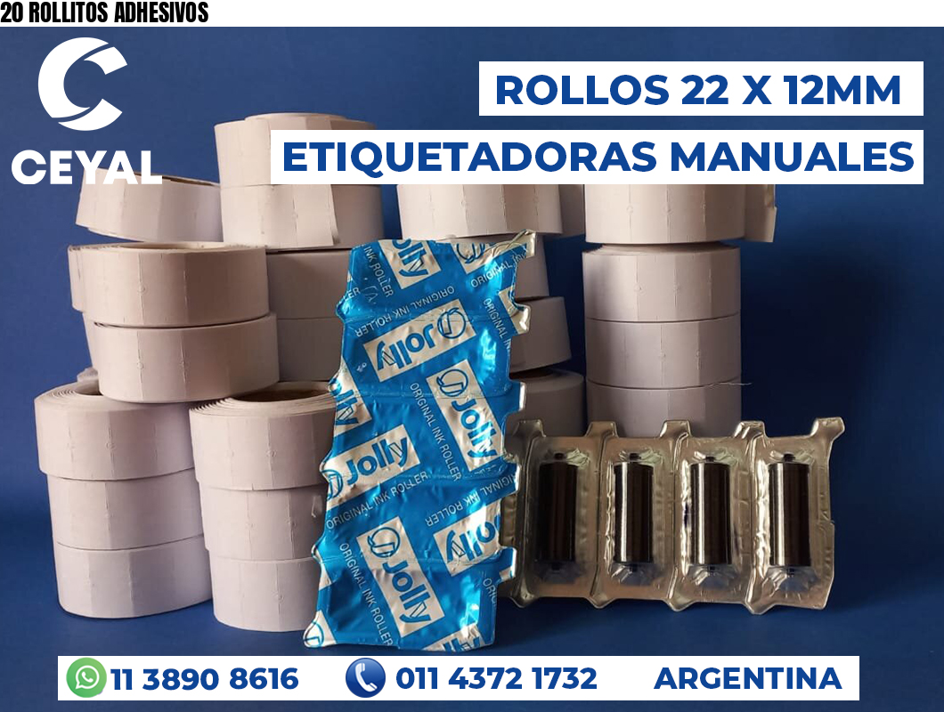 20 ROLLITOS ADHESIVOS