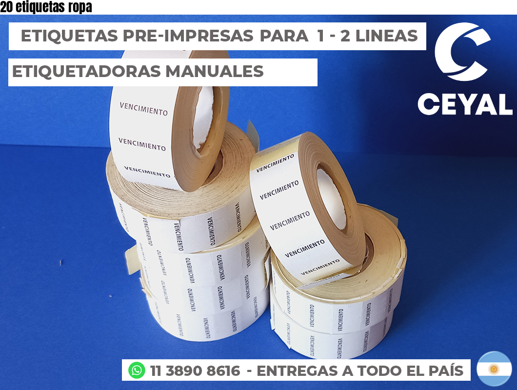 20 etiquetas ropa