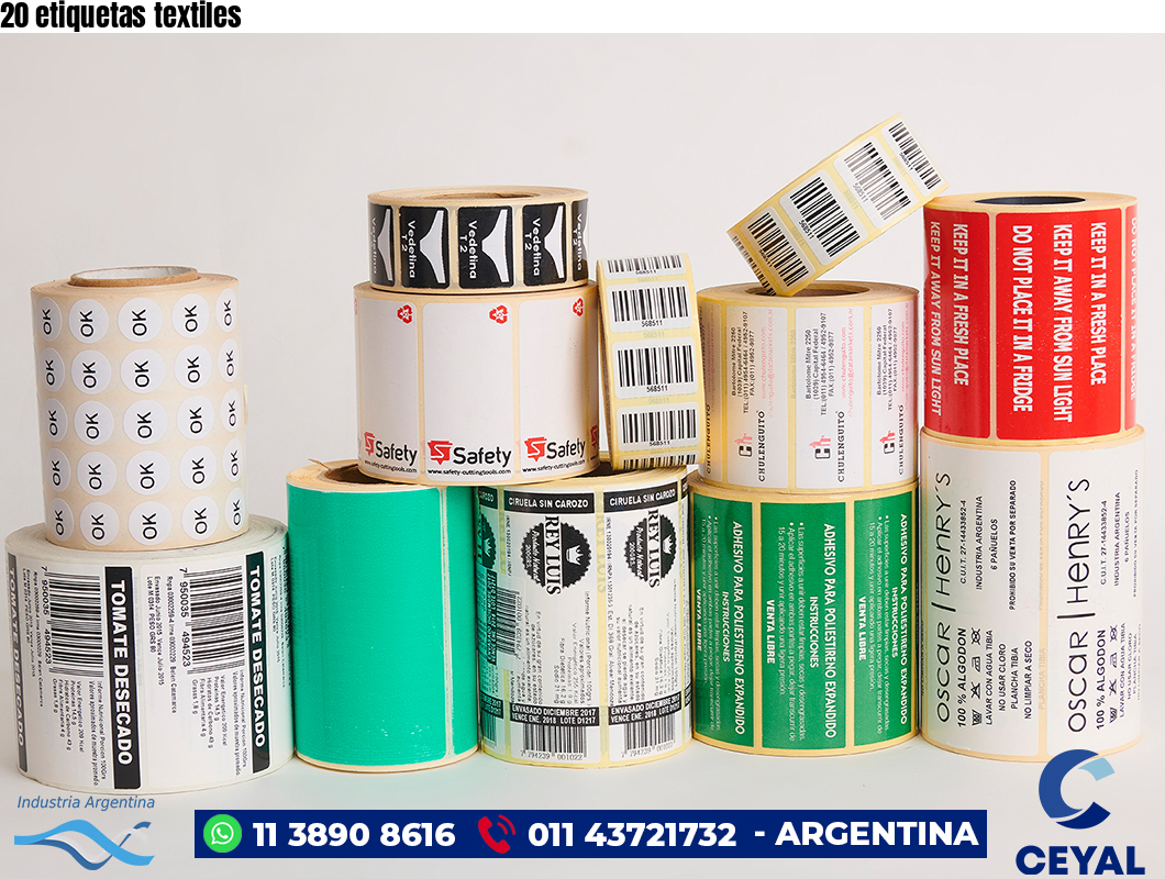 20 etiquetas textiles