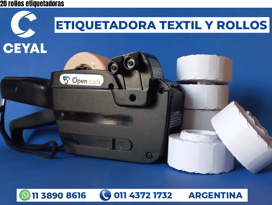 20 rollos etiquetadoras