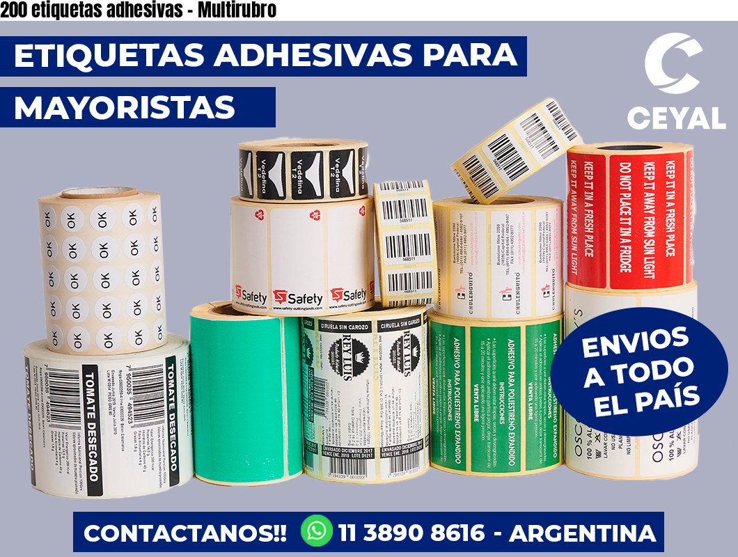 200 etiquetas adhesivas - Multirubro