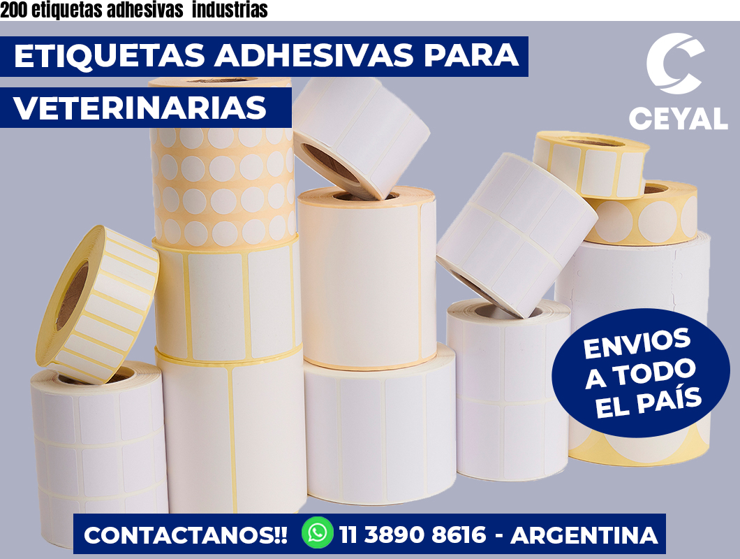 200 etiquetas adhesivas industrias