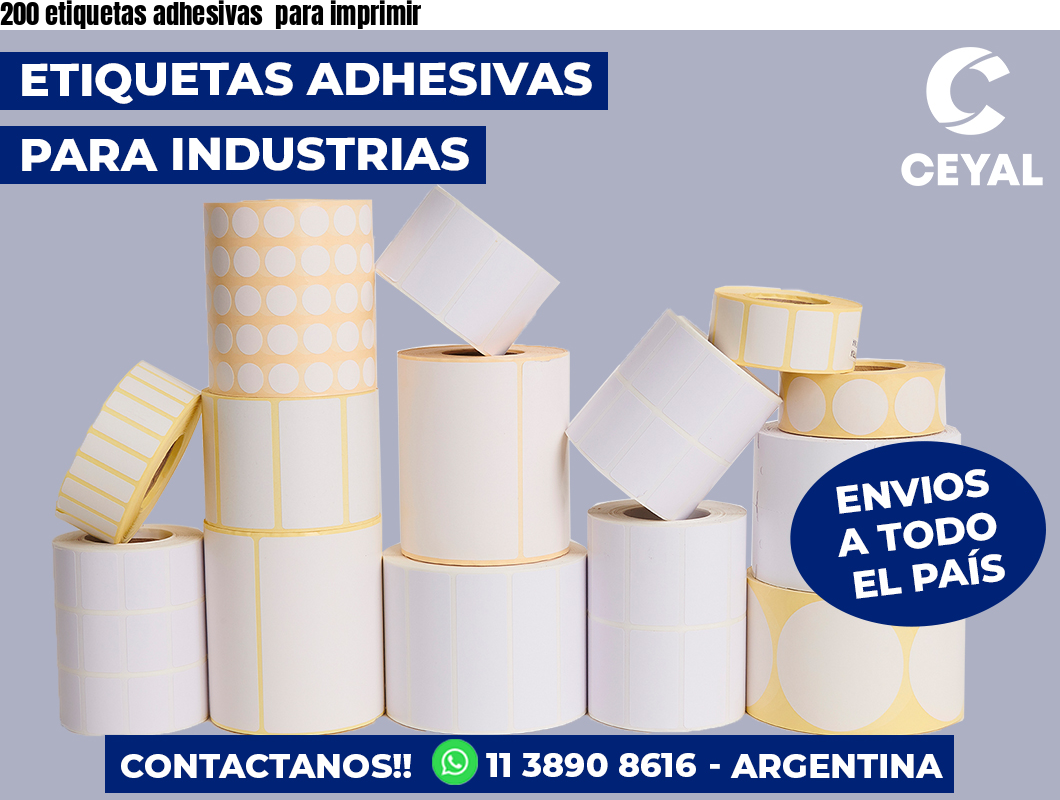 200 etiquetas adhesivas para imprimir