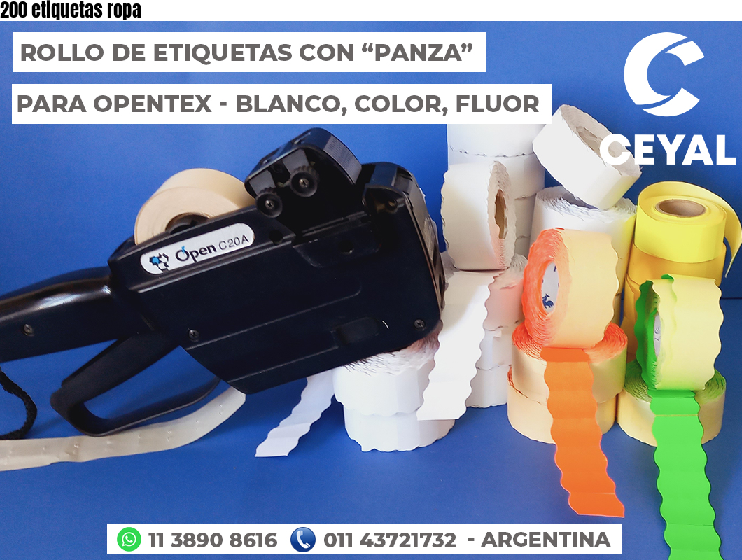 200 etiquetas ropa