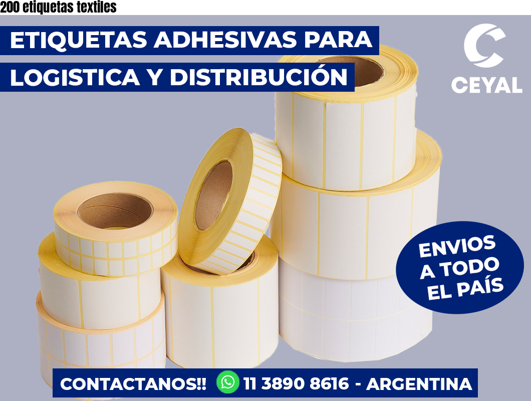 200 etiquetas textiles