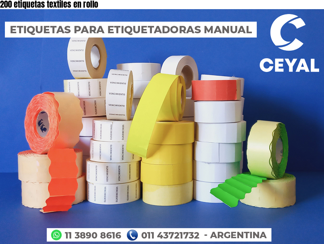 200 etiquetas textiles en rollo