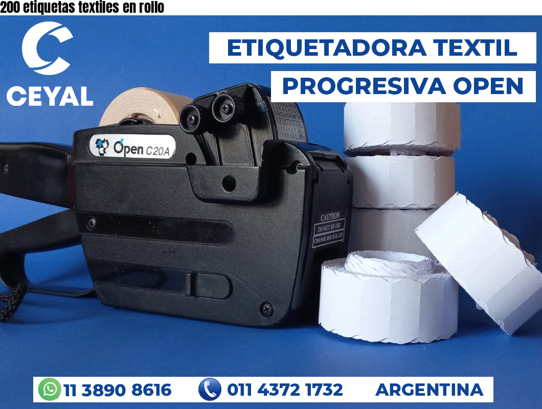 200 etiquetas textiles en rollo