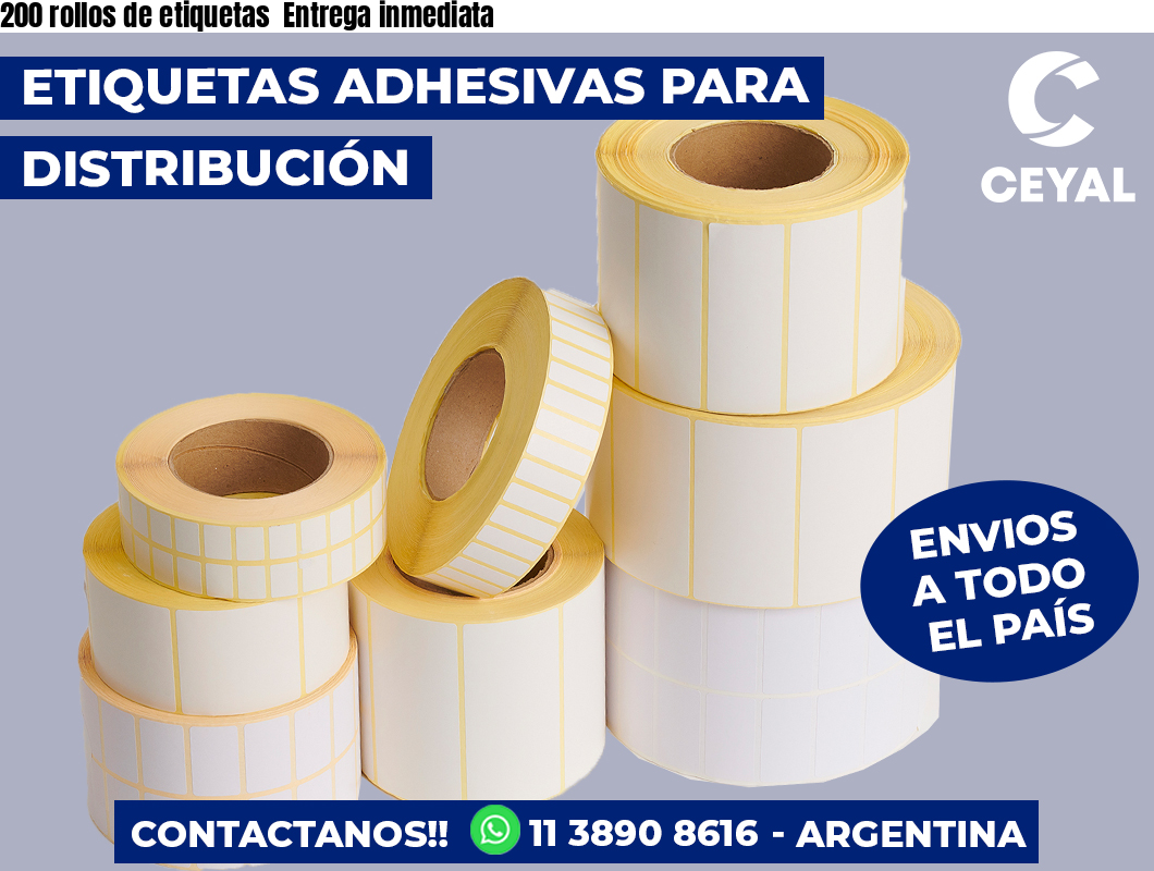 200 rollos de etiquetas Entrega inmediata