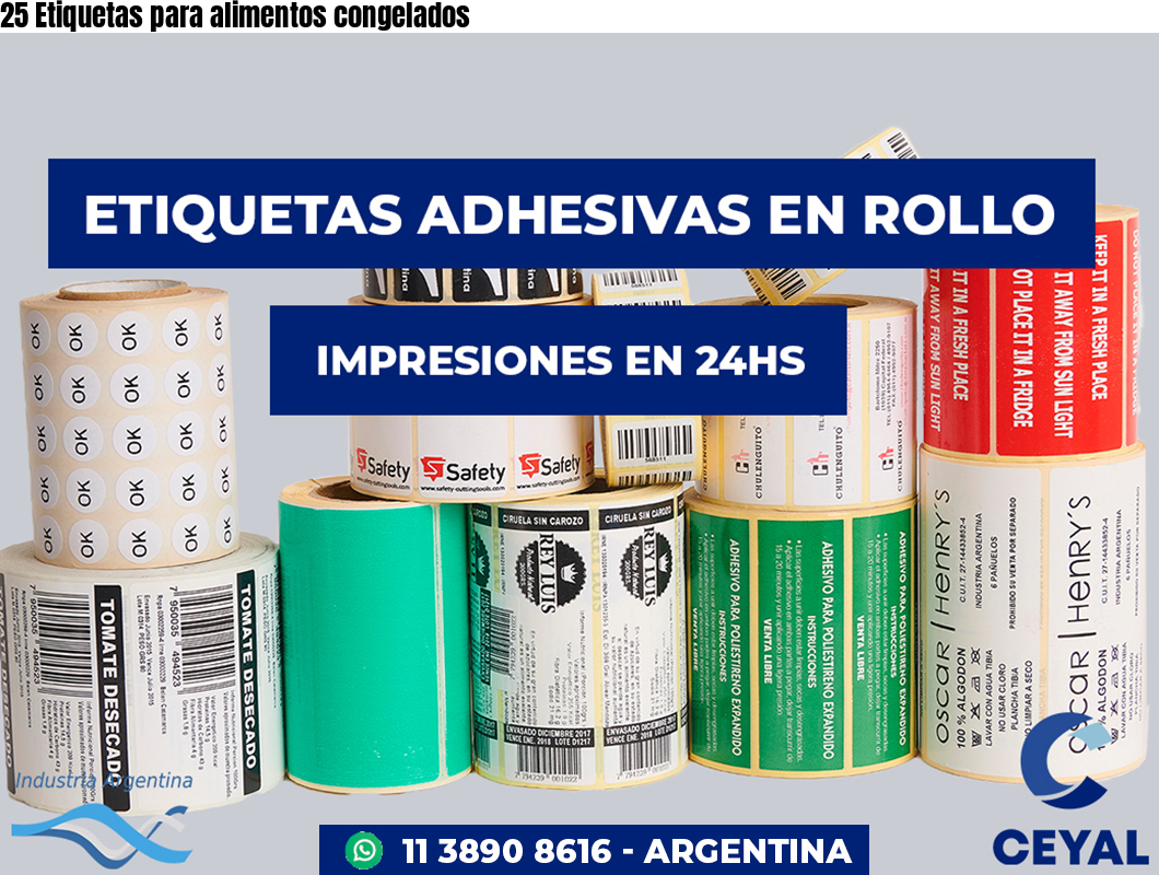 25 Etiquetas para alimentos congelados