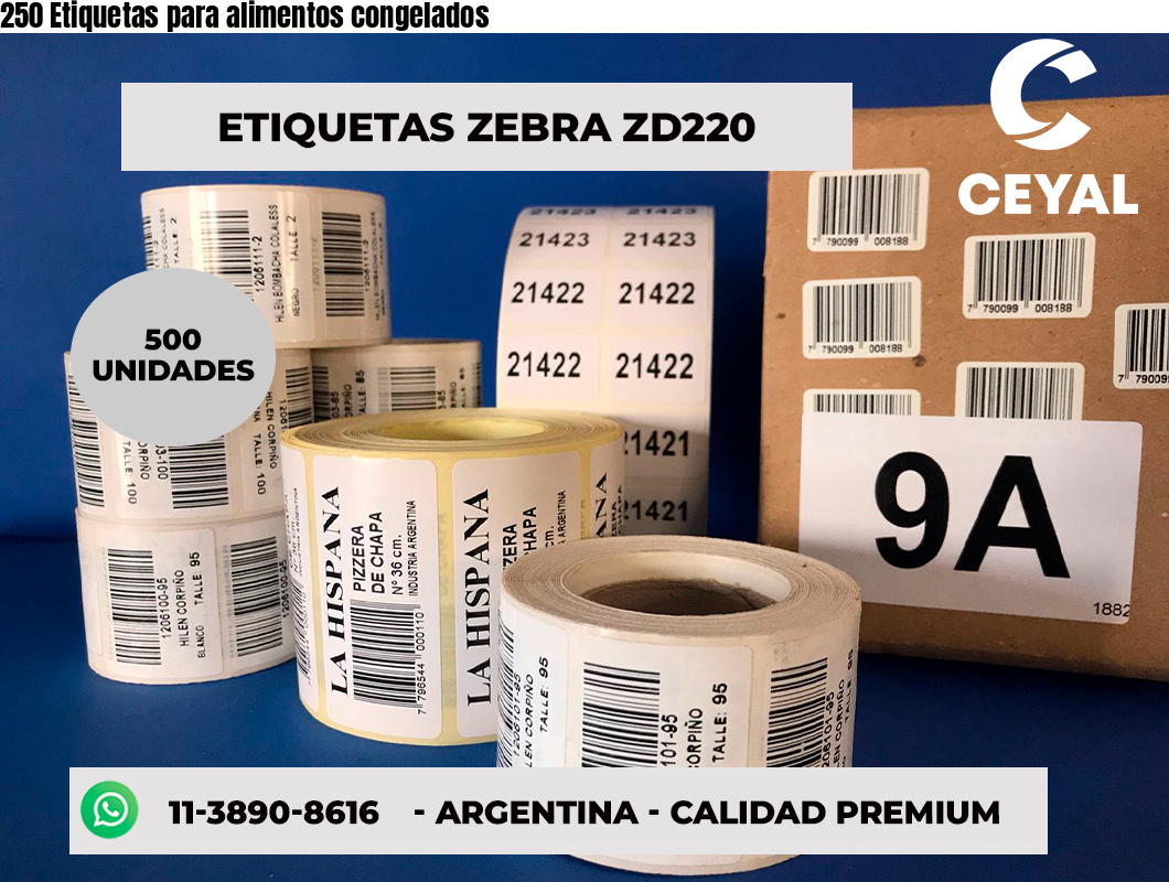 250 Etiquetas para alimentos congelados