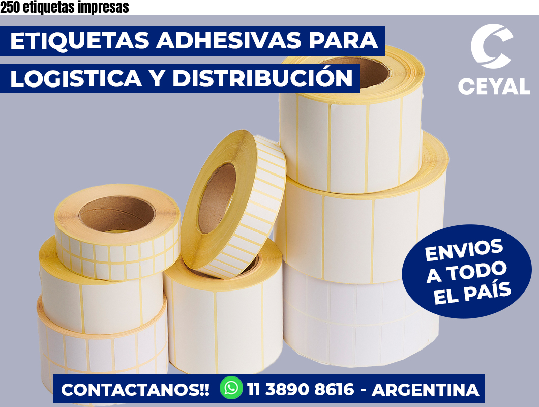 250 etiquetas impresas