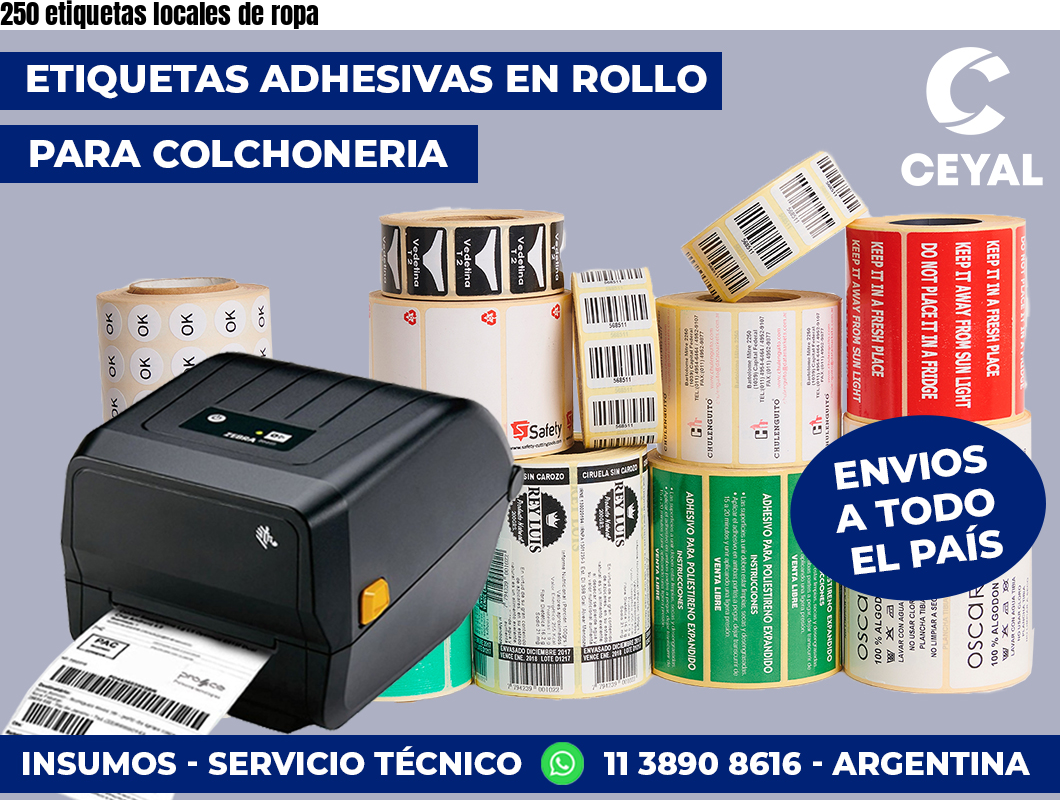 250 etiquetas locales de ropa