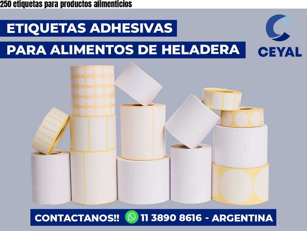 250 etiquetas para productos alimenticios