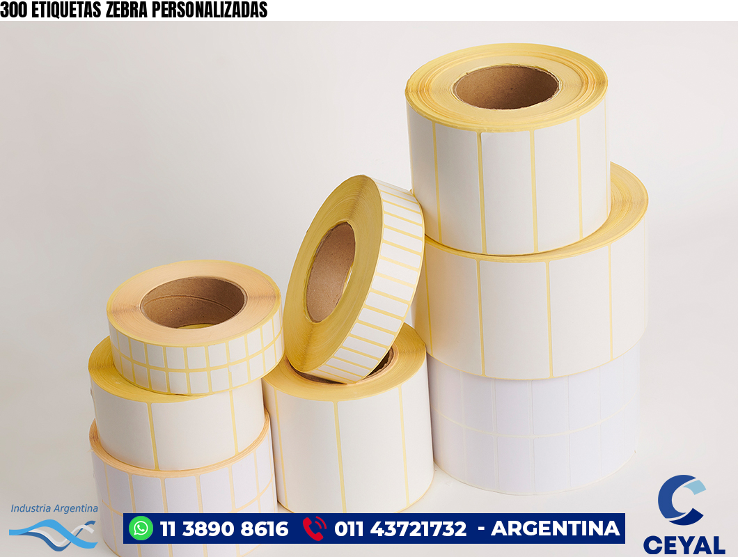 300 ETIQUETAS ZEBRA PERSONALIZADAS