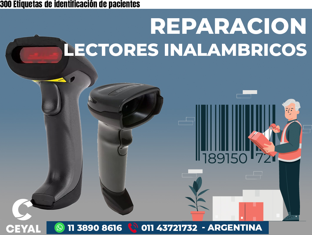 300 Etiquetas de identificación de pacientes