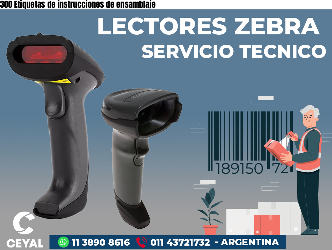 300 Etiquetas de instrucciones de ensamblaje