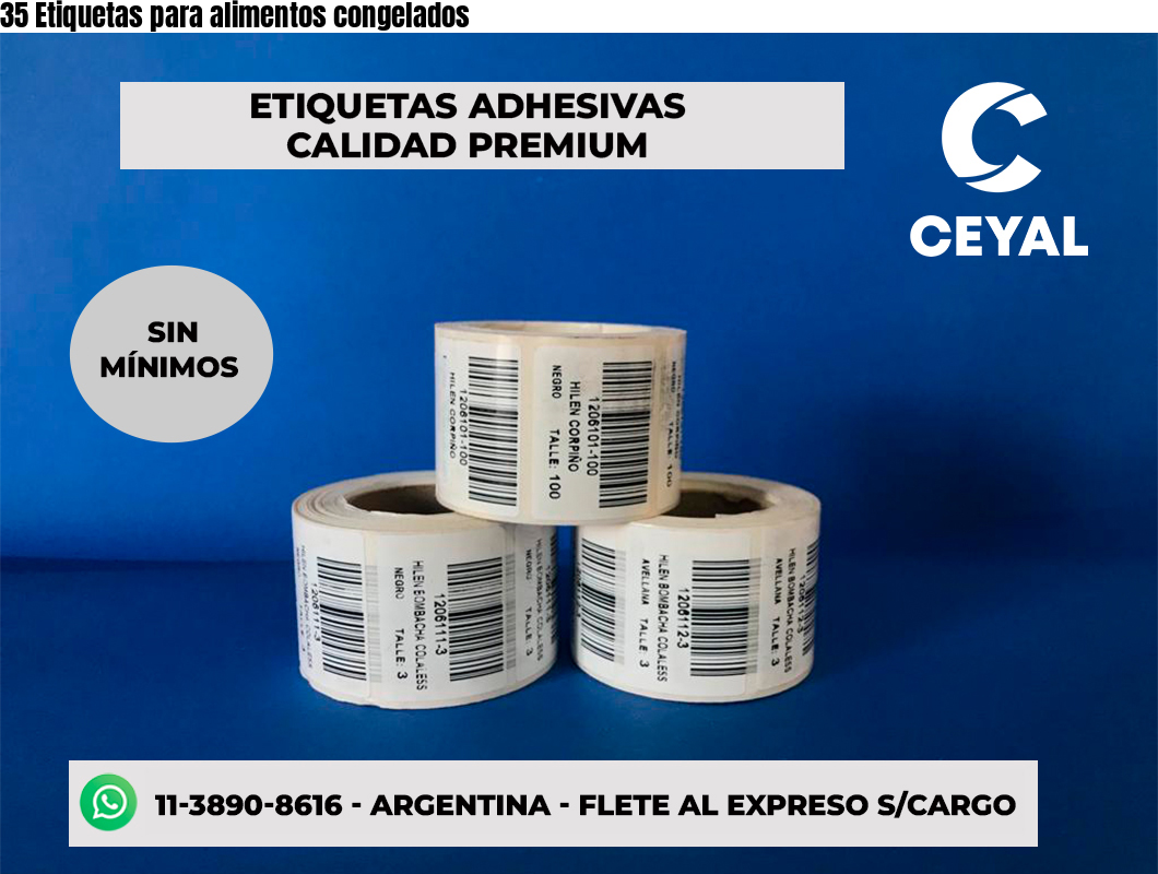 35 Etiquetas para alimentos congelados