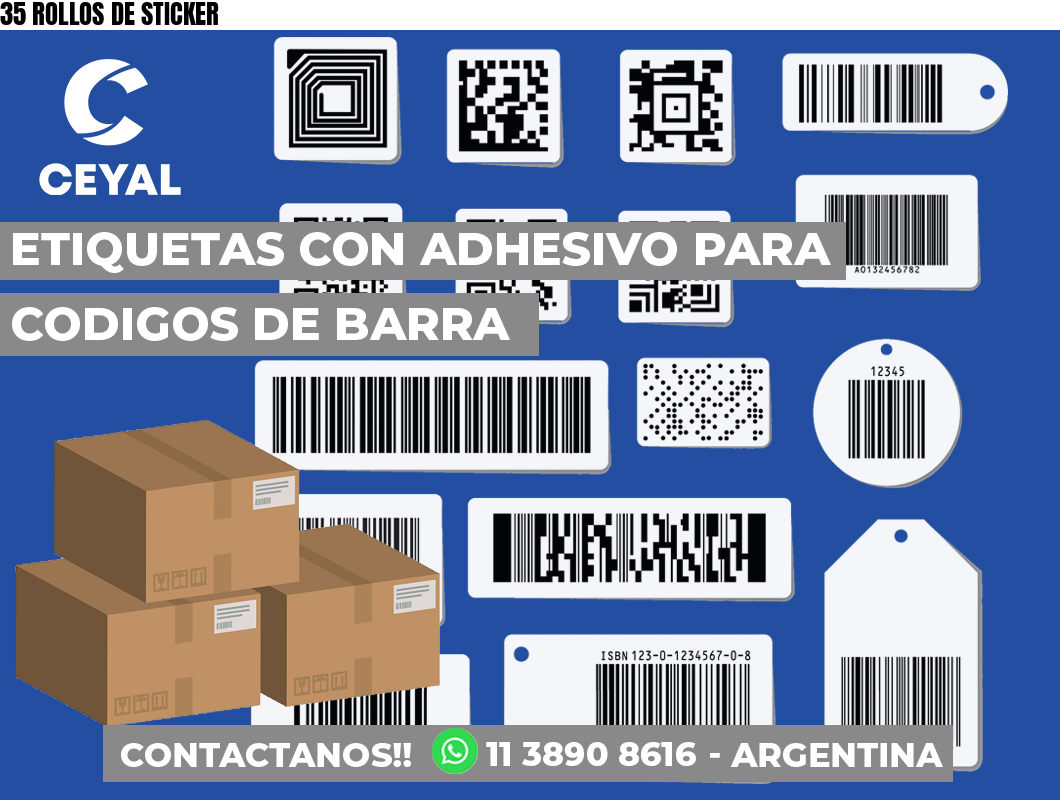 35 ROLLOS DE STICKER