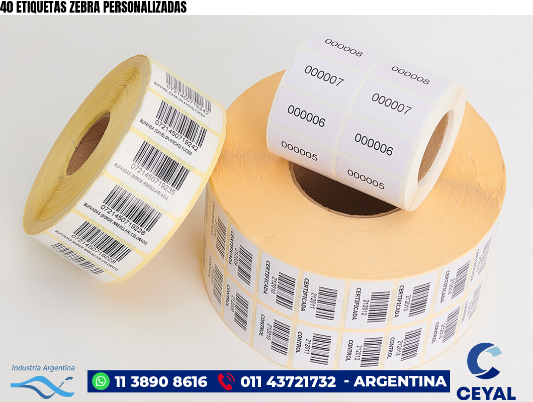 40 ETIQUETAS ZEBRA PERSONALIZADAS