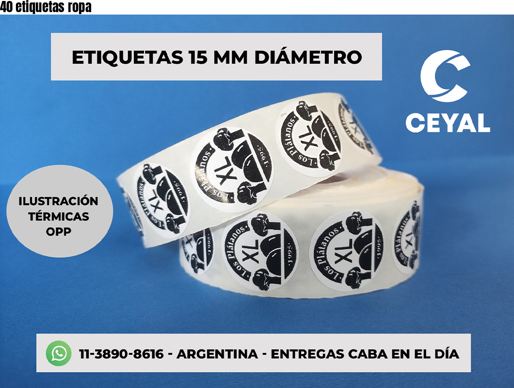 40 etiquetas ropa