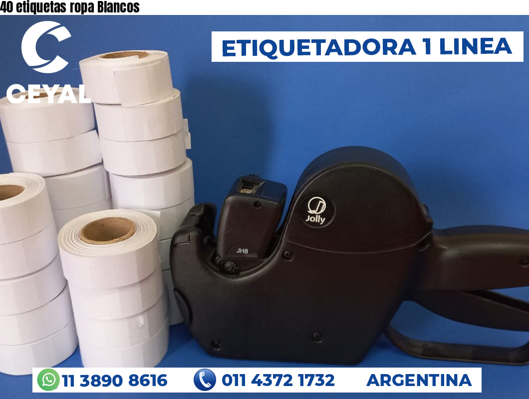 40 etiquetas ropa Blancos