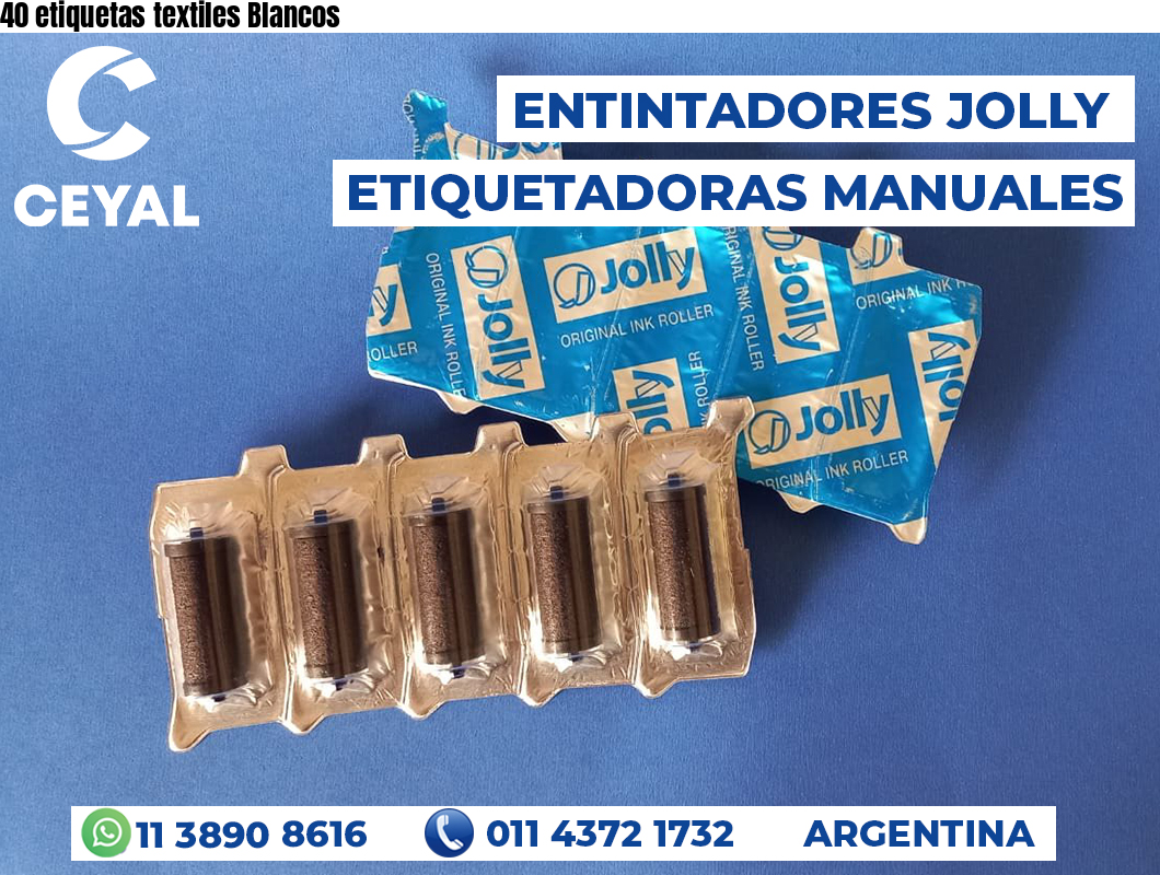 40 etiquetas textiles Blancos