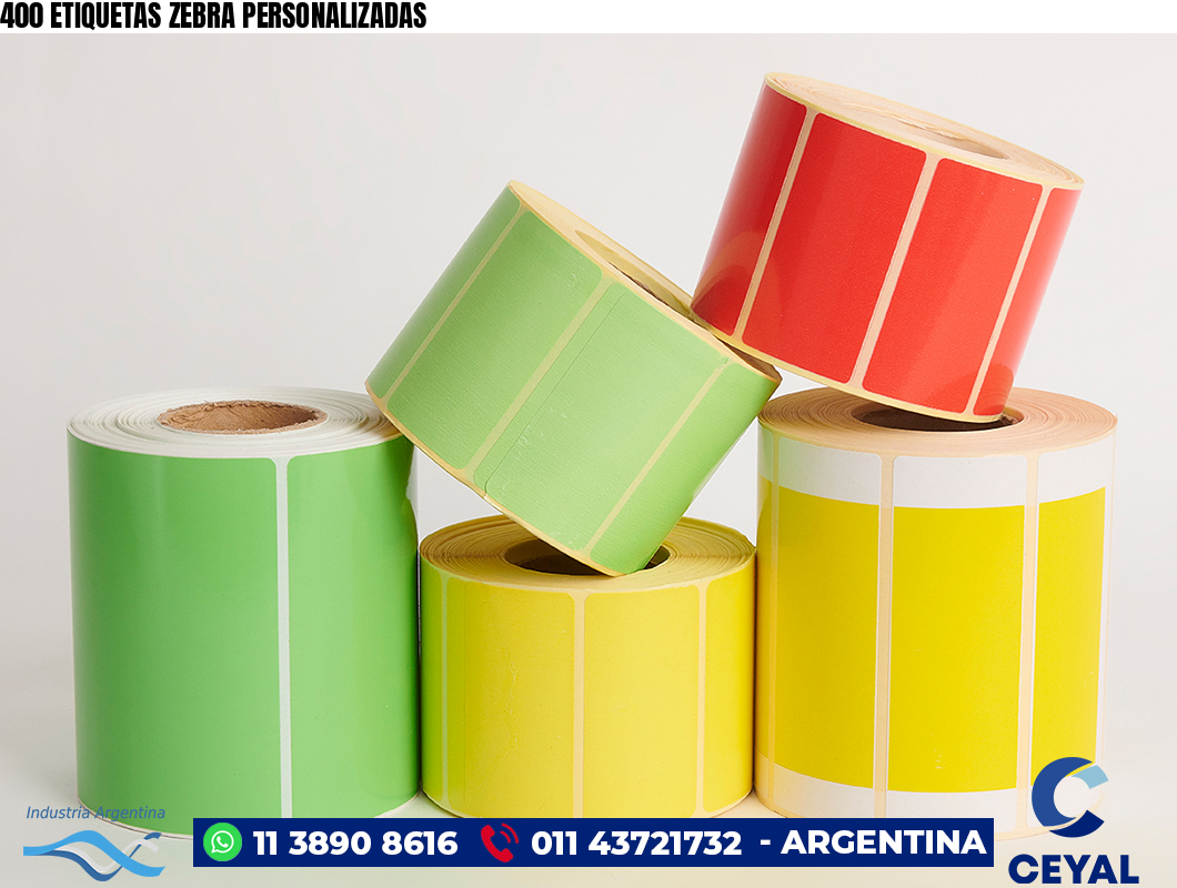 400 ETIQUETAS ZEBRA PERSONALIZADAS