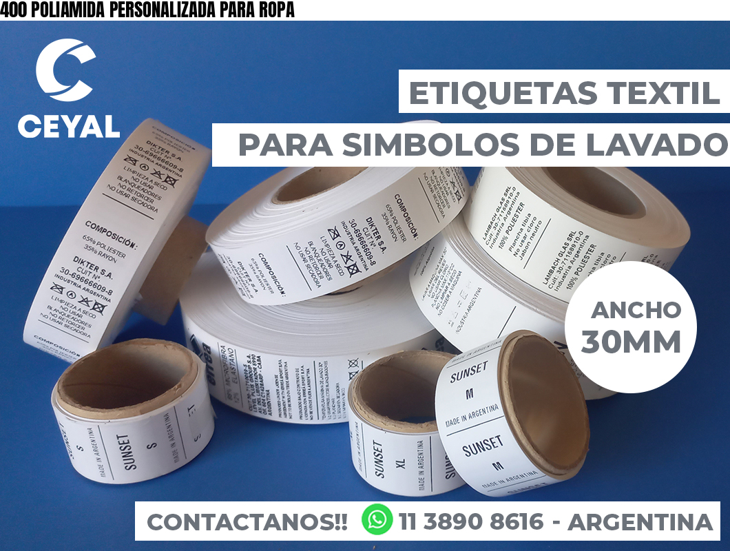 400 POLIAMIDA PERSONALIZADA PARA ROPA