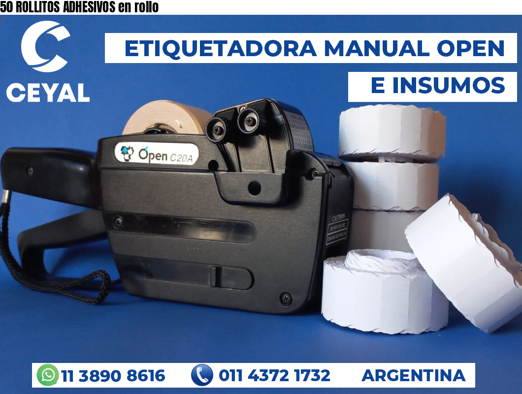 50 ROLLITOS ADHESIVOS en rollo