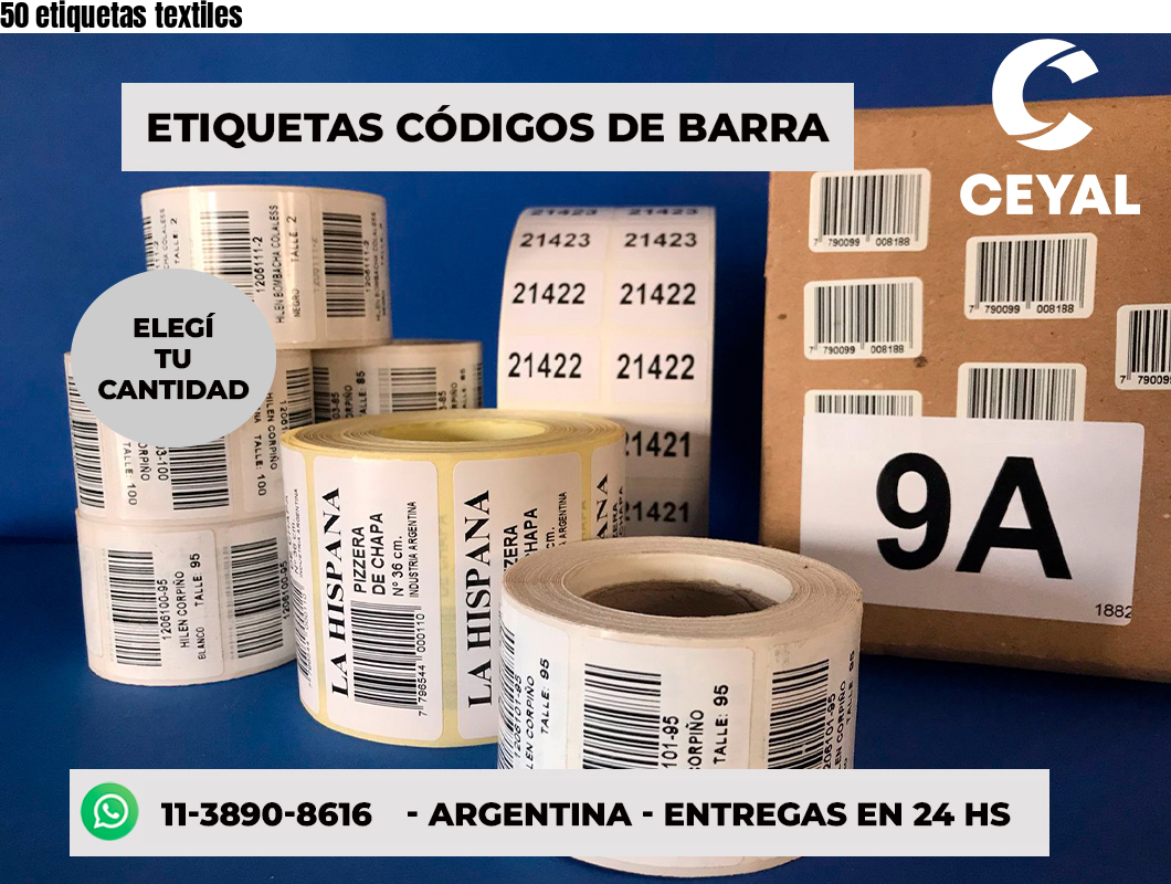 50 etiquetas textiles