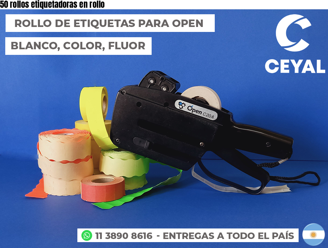50 rollos etiquetadoras en rollo
