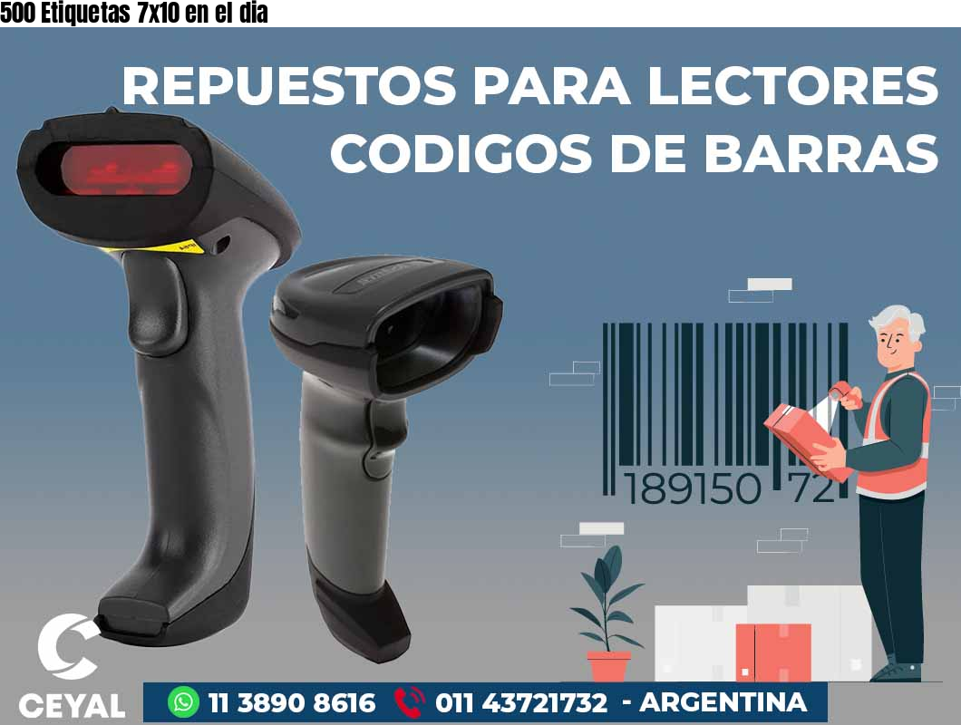500 Etiquetas 7x10 en el dia